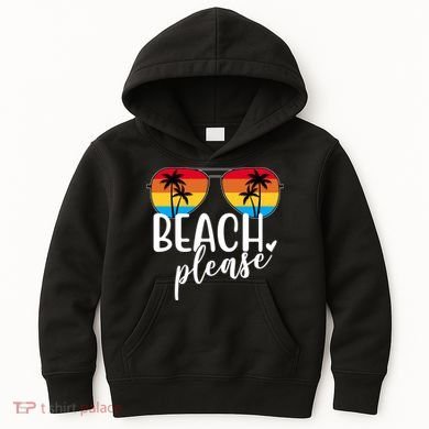 Beach Please Summer Sunset Kids Hoodie