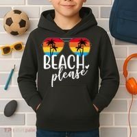 Beach Please Summer Sunset Kids Hoodie thumb 2