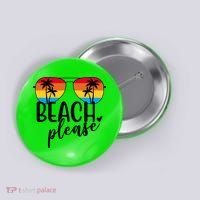 Beach Please Summer Sunset Button thumb 0