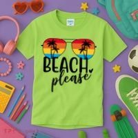 Beach Please Summer Sunset Kids T-Shirt thumb 3
