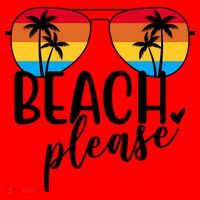 Beach Please Summer Sunset Santa Hat thumb 1