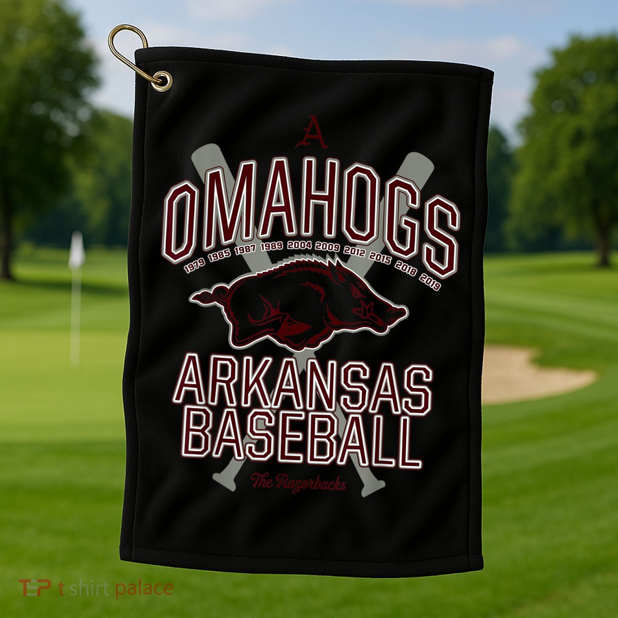 Baseball Pig Shirt Arkansas Fan Omahogs Golf Towel