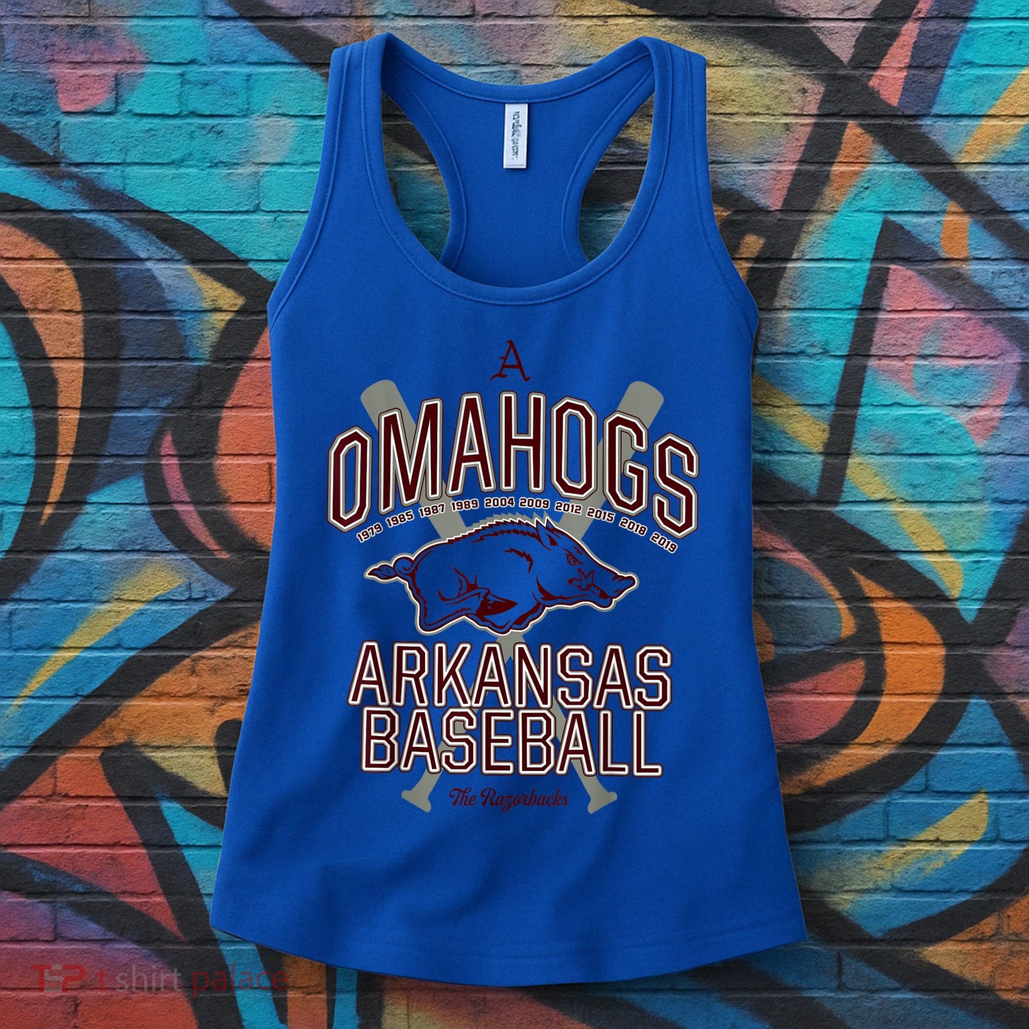 Baseball Pig Shirt Arkansas Fan Omahogs Women's Tank Top