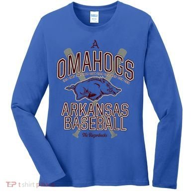 Baseball Pig Shirt Arkansas Fan Omahogs Women's Long Sleeve Shirt