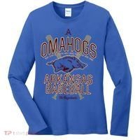 Baseball Pig Shirt Arkansas Fan Omahogs Women's Long Sleeve Shirt thumb 0