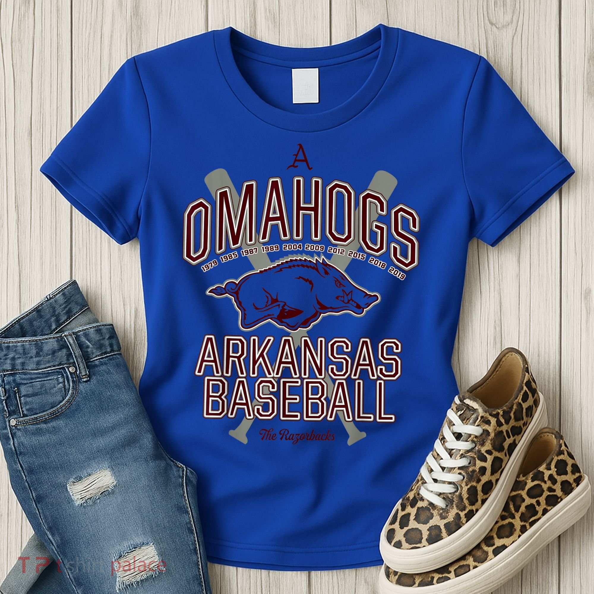 Baseball Pig Shirt Arkansas Fan Omahogs Women's T-Shirt