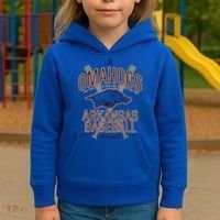 Baseball Pig Shirt Arkansas Fan Omahogs Kids Hoodie thumb 3