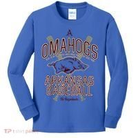 Baseball Pig Shirt Arkansas Fan Omahogs Kids Long Sleeve Shirt thumb 0