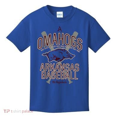 Baseball Pig Shirt Arkansas Fan Omahogs Kids T-Shirt