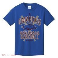 Baseball Pig Shirt Arkansas Fan Omahogs Kids T-Shirt thumb 0