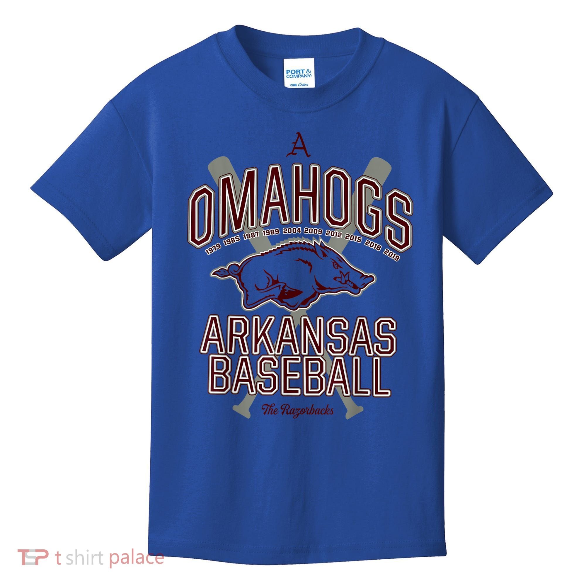 Baseball Pig Shirt Arkansas Fan Omahogs Kids T-Shirt