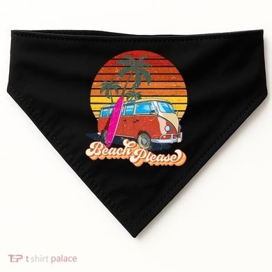 Beach Please Sunset Vintage USA-Made Doggie Bandana