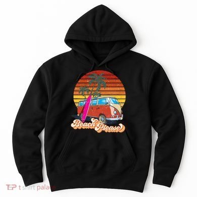 Beach Please Sunset Vintage Hoodie