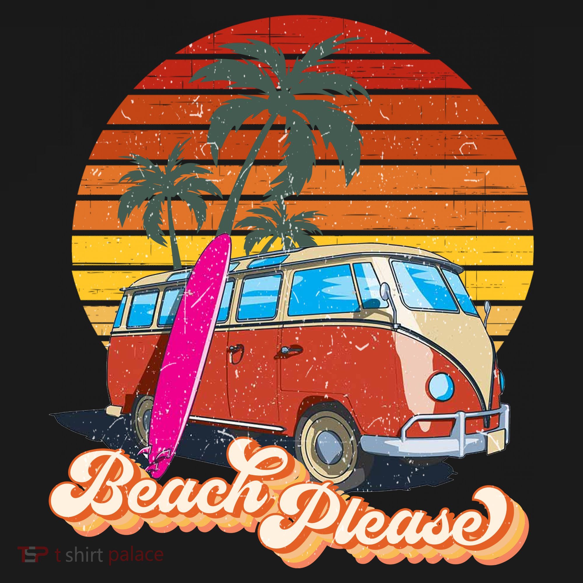 Beach Please Sunset Vintage T-Shirt