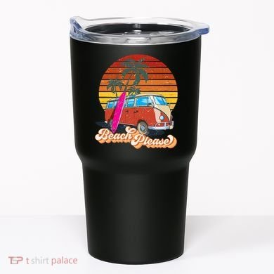Beach Please Sunset Vintage Tumbler