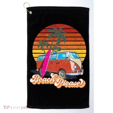 Beach Please Sunset Vintage Golf Towel