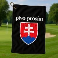Beer Please Slovak Slovakia Flag Pride Pivo ProsíM Golf Towel thumb 1