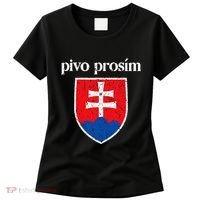 Beer Please Slovak Slovakia Flag Pride Pivo ProsíM Women's T-Shirt thumb 0