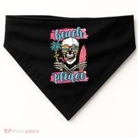 Beach Please Skeleton Vacation Funny USA-Made Doggie Bandana thumb 0