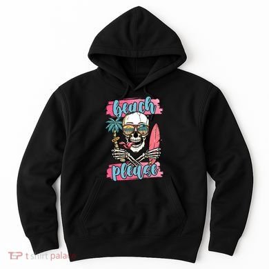 Beach Please Skeleton Vacation Funny Hoodie