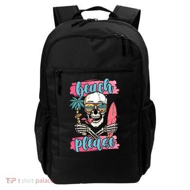 Beach Please Skeleton Vacation Funny Backpack