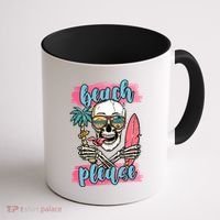 Beach Please Skeleton Vacation Funny Coffee Mug thumb 1