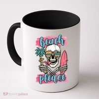 Beach Please Skeleton Vacation Funny Coffee Mug thumb 0