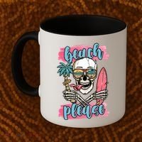 Beach Please Skeleton Vacation Funny Coffee Mug thumb 2