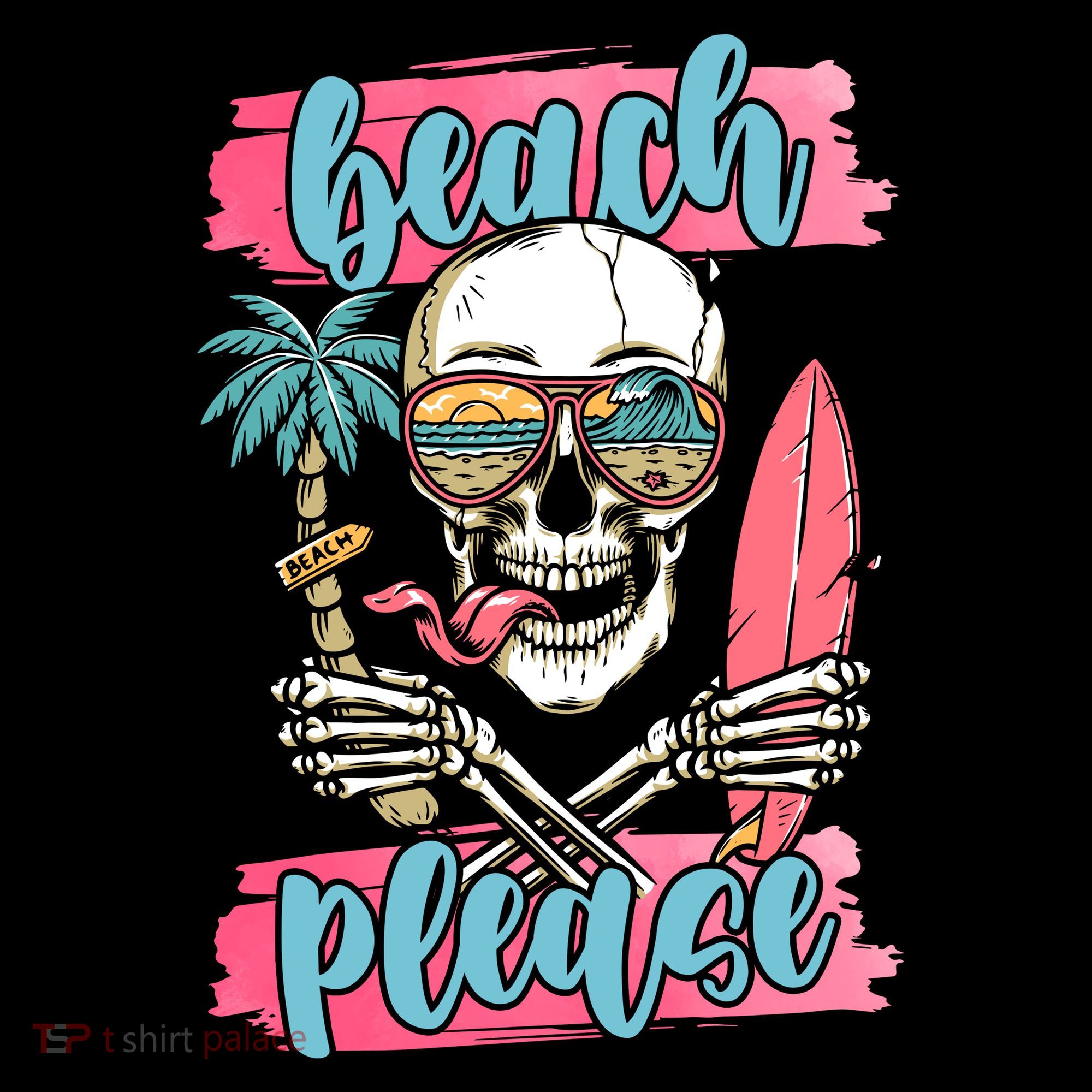 Beach Please Skeleton Vacation Funny Coaster