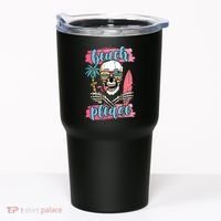 Beach Please Skeleton Vacation Funny Tumbler thumb 0