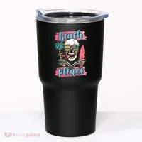 Beach Please Skeleton Vacation Funny Tumbler thumb 0