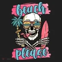 Beach Please Skeleton Vacation Funny Tumbler thumb 3