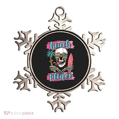 Beach Please Skeleton Vacation Funny Ornament