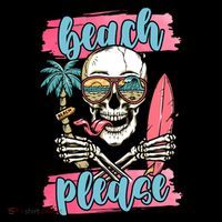 Beach Please Skeleton Vacation Funny Ornament thumb 1