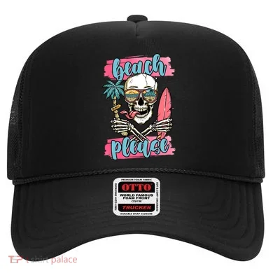 Beach Please Skeleton Vacation Funny Hat