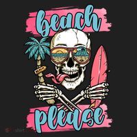 Beach Please Skeleton Vacation Funny Hat thumb 2