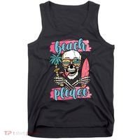 Beach Please Skeleton Vacation Funny Tank Top thumb 0