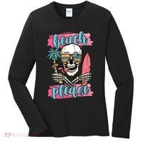 Beach Please Skeleton Vacation Funny Women's Long Sleeve Shirt thumb 0