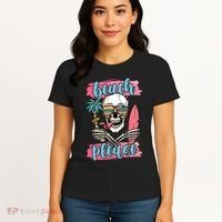 Beach Please Skeleton Vacation Funny Women's T-Shirt thumb 4