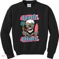 Beach Please Skeleton Vacation Funny Kids Sweatshirt thumb 0