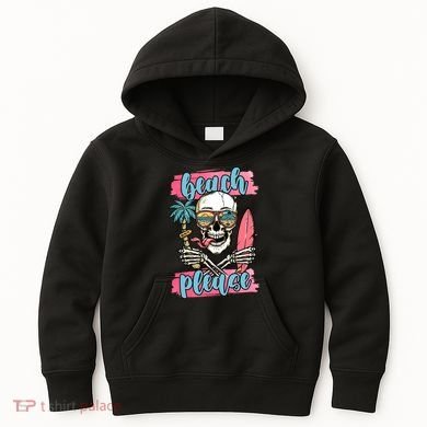 Beach Please Skeleton Vacation Funny Kids Hoodie