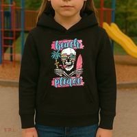 Beach Please Skeleton Vacation Funny Kids Hoodie thumb 3
