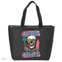 Beach Please Skeleton Vacation Funny Tote Bag thumb 0