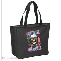 Beach Please Skeleton Vacation Funny Tote Bag thumb 2