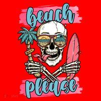 Beach Please Skeleton Vacation Funny Santa Hat thumb 1