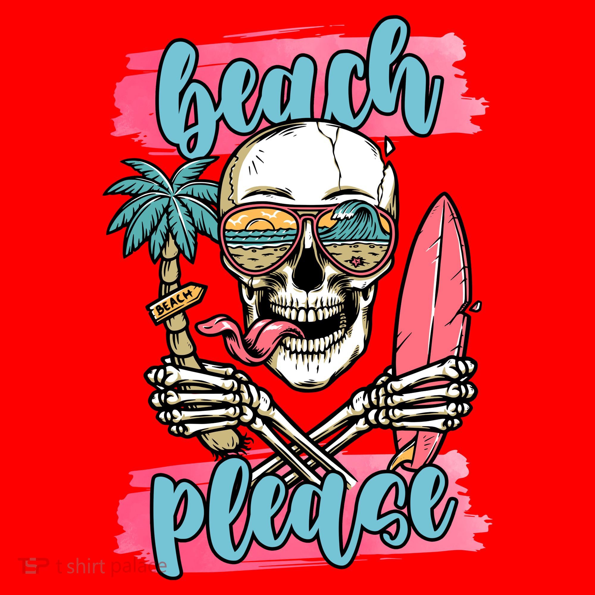 Beach Please Skeleton Vacation Funny Santa Hat
