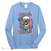 Beach Please Skeleton Vacation Funny Long Sleeve Shirt thumb 0