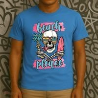 Beach Please Skeleton Vacation Funny T-Shirt thumb 3