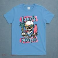Beach Please Skeleton Vacation Funny T-Shirt thumb 4
