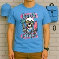 Beach Please Skeleton Vacation Funny T-Shirt thumb 5